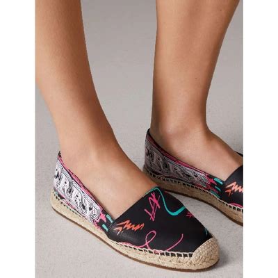 burberry doodle print coated cotton espadrille|Burberry Espadrilles .